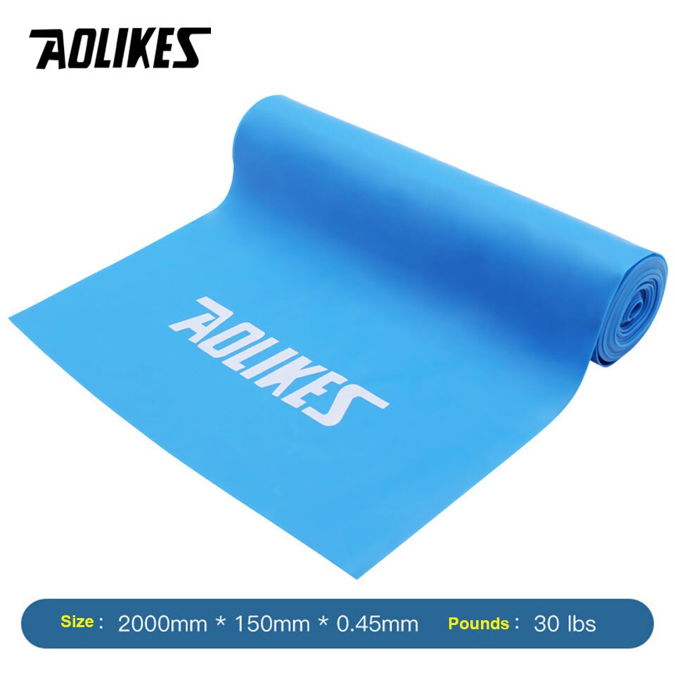 AOLIKES – bandes de résistance élastiques de Yoga, en Latex naturel, équipement de gymnastique, Fitness, Crossfit, musculation: 200cm Blue