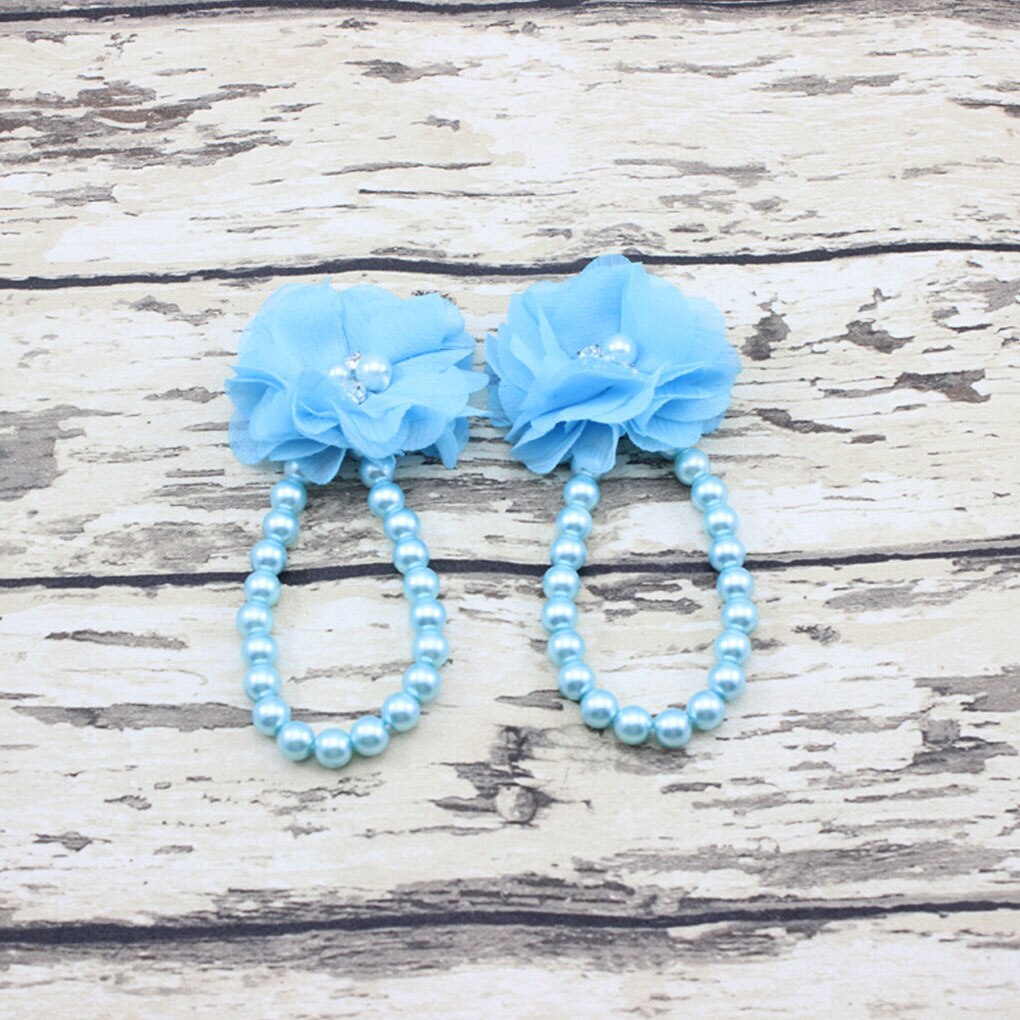 Meisjes enkelbandjes met imitatieparels, bloemenvoetjes, blotevoetensandalen, voetbandjes en teenringen: 3