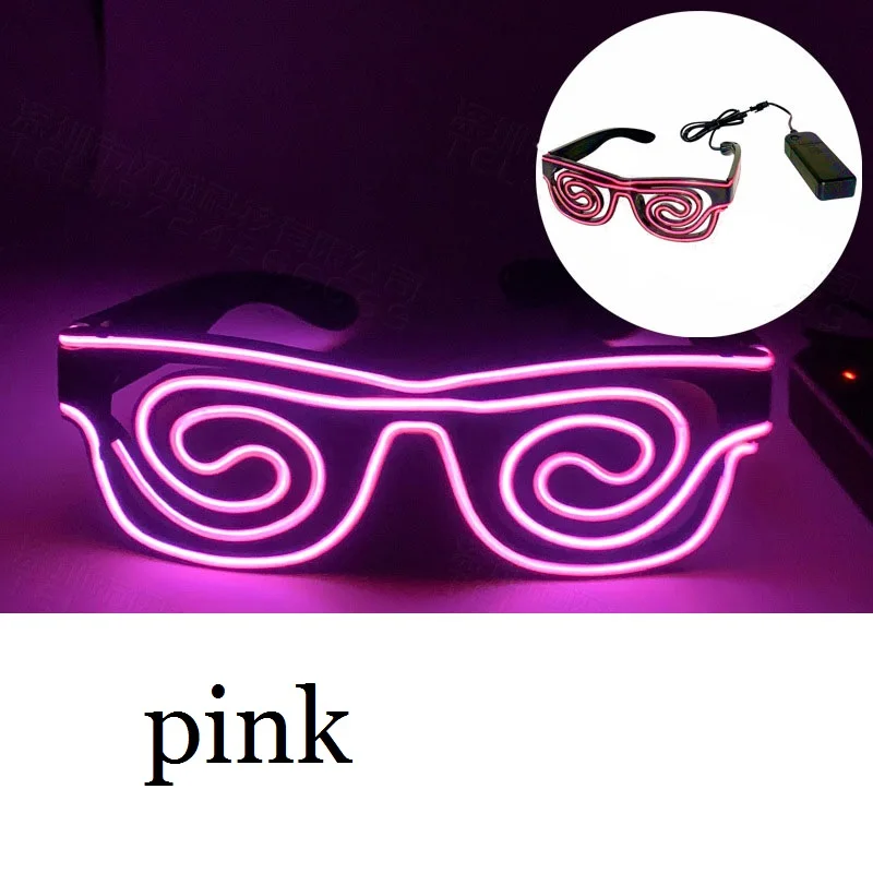 10pcs LED Luminous Wire Glasses Glow Party Light Decoration DJ Night Club Costume Sunglasses Cosplay Birthday Wedding: Deep Sapphire