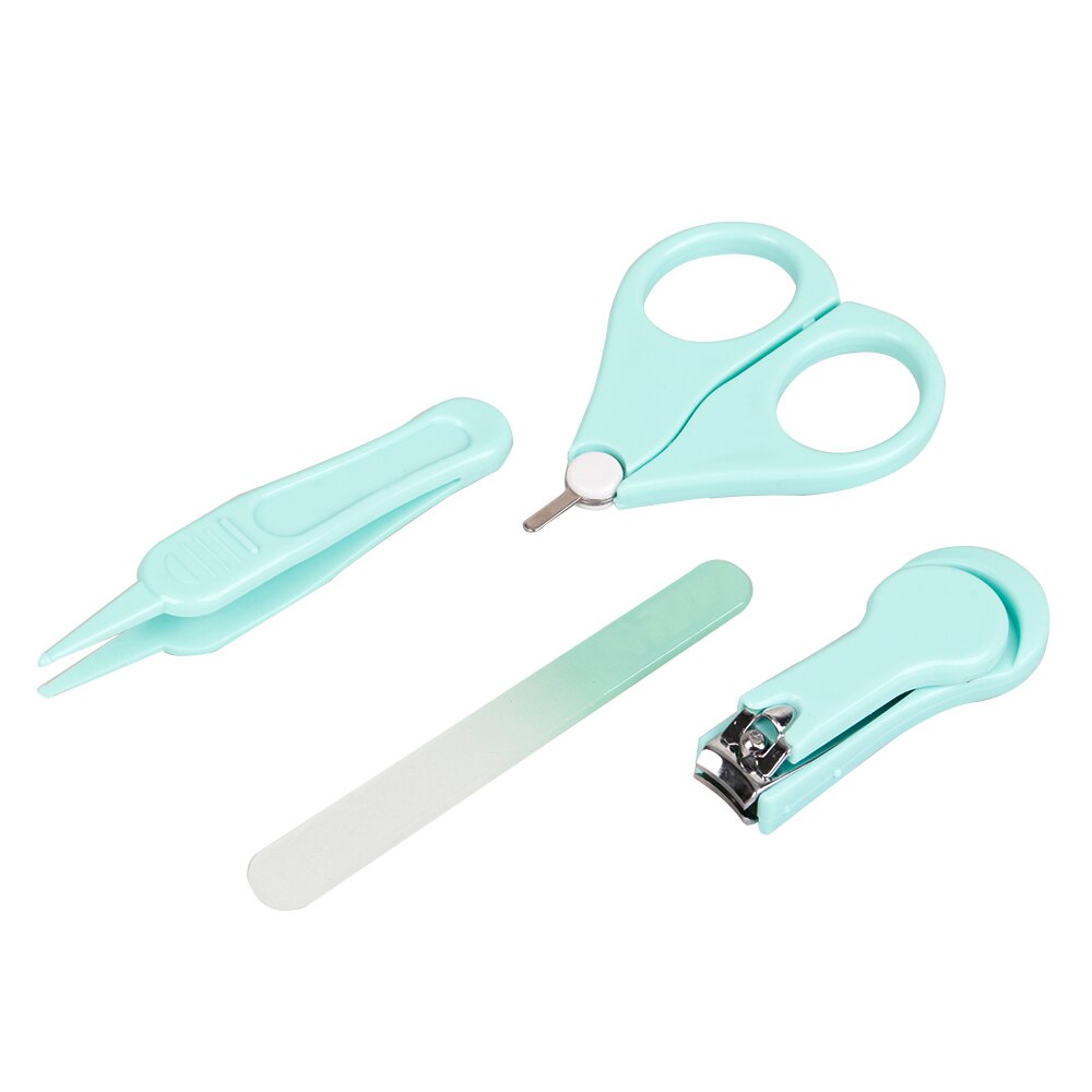 4 Pcs Baby Nail Clipper Set Nail Care Safe Tweezers and Nail File Baby Nail Care Set for Newborn Infant Toddler Kids safety ABS