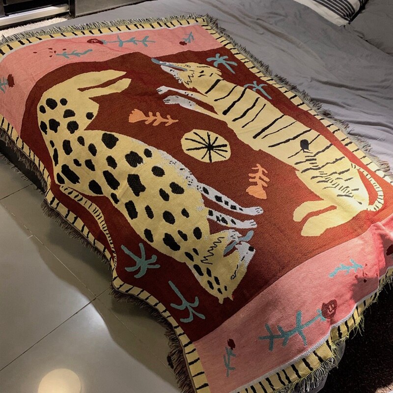 Vrijetijdsdeken tapijt decoratie poeder dier luipaard luipaard tapijt bank vrijetijdsdeken wandtapijt bankkussen