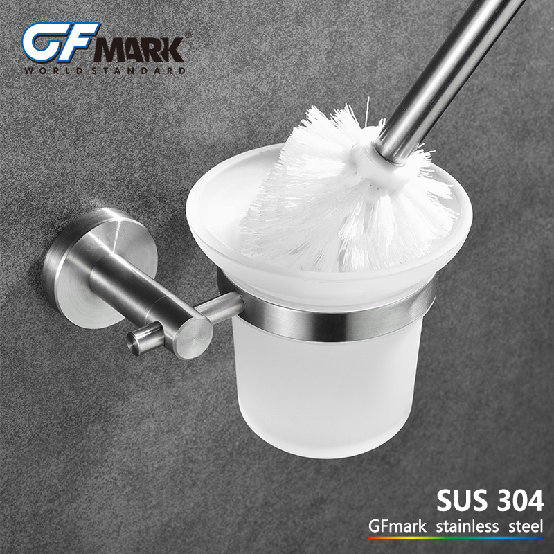 GFmark Wc Borstel Houders Met Frosted Glas SUS304 Rvs Escobilla Wc Borstel Houder Badkamer Accessoires