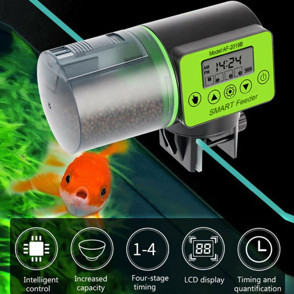 Timer Fish Feeder Digital Automatic Pond Koi Fish Timer Auto Food Dispenser Portable Fish Feeder Tools Approx 11*15cm