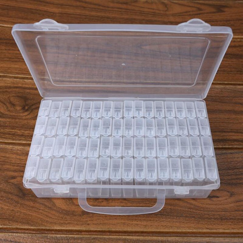 Diamentowe hafty diamentowe narzędzie robić malowania pudełko diamentowe przeźroczyste tworzywo sztuczne schowek organizer robić przechowywania biżuterii pudełko 6-64 siatki