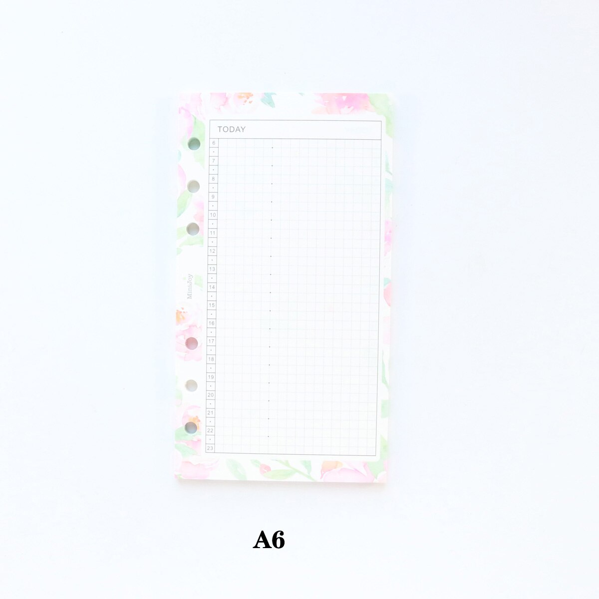 Domikee cute candy flower 6 holes filling inner paper sheets for binder spiral notebooks stationery:line daily planner A6A5: A6 daily planner
