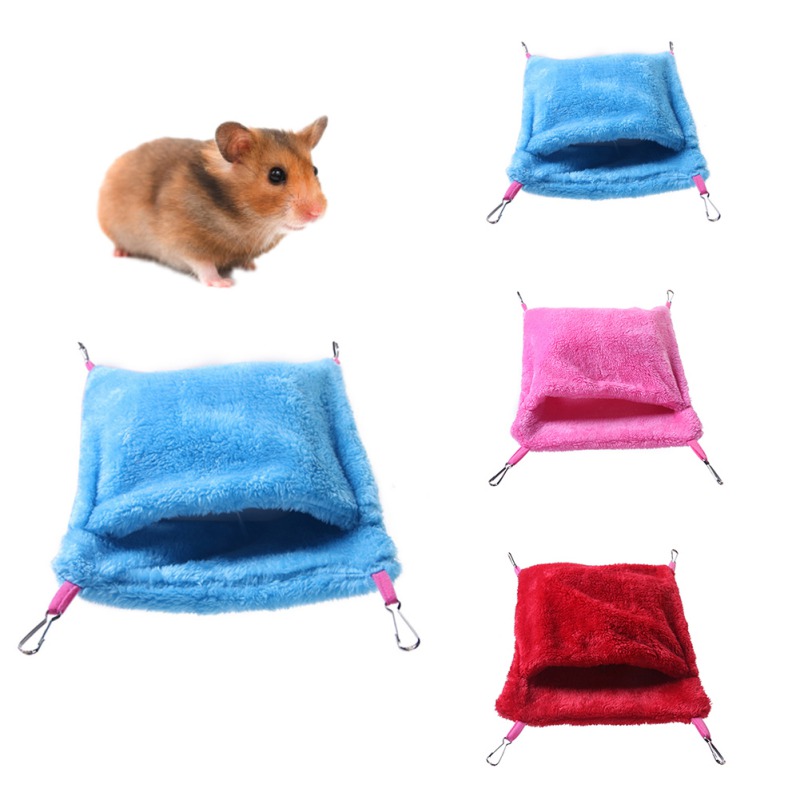 Winter Huisdier Hamster Hangmat Kooi Warm Huis Pluche Zachte Opknoping Bed Voor Hamster Eekhoorn Kleine Muis Mini Dier