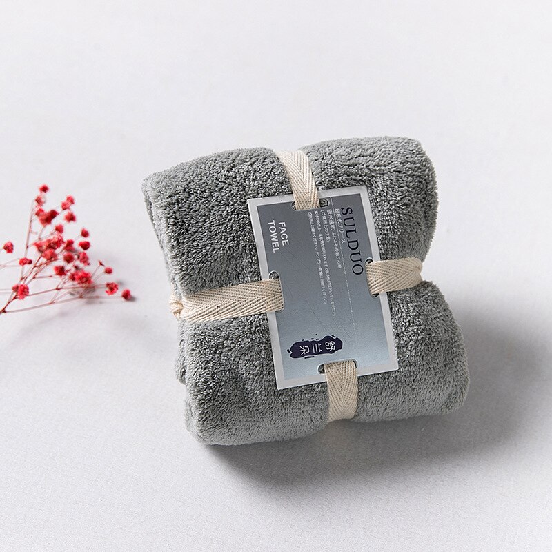 Dikker Microfiber Koraal Fluwelen Droog Haar Handdoek Zachte Super Absorberende Gym Yoga Volwassen Douche Quick Droog Thuis Keuken Gezicht handdoek: gray