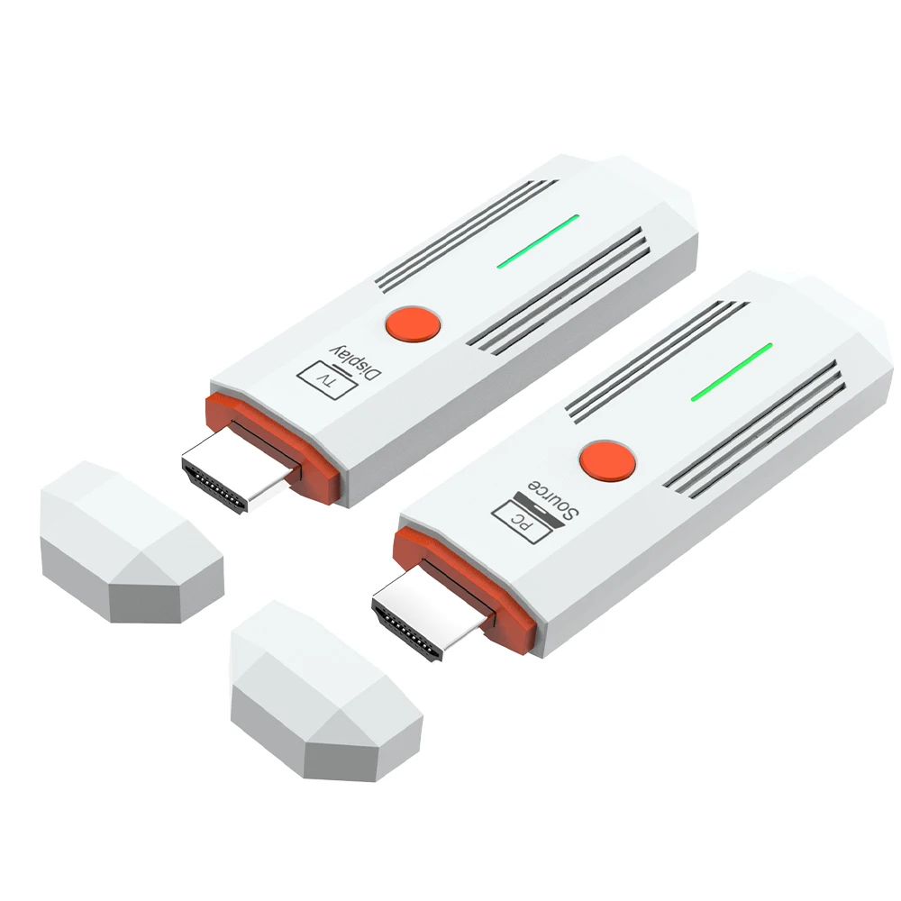 5g 1080p 50m sem fio hdmi-transmissor de vídeo e receptor extensor tv vara dongle adaptador para tv box projetor pc: BRANCO