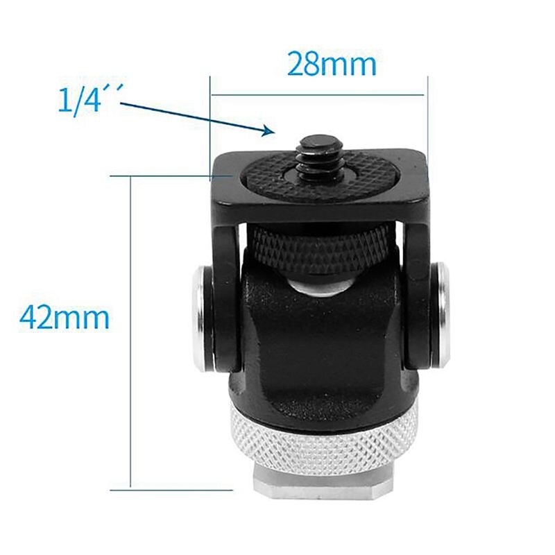 1 Set Mini Shoe Mount Monitor Microphone Flash Holder & 1 Pcs Tripod Heads Arm Adapter Heads 1/4 Inch Screw