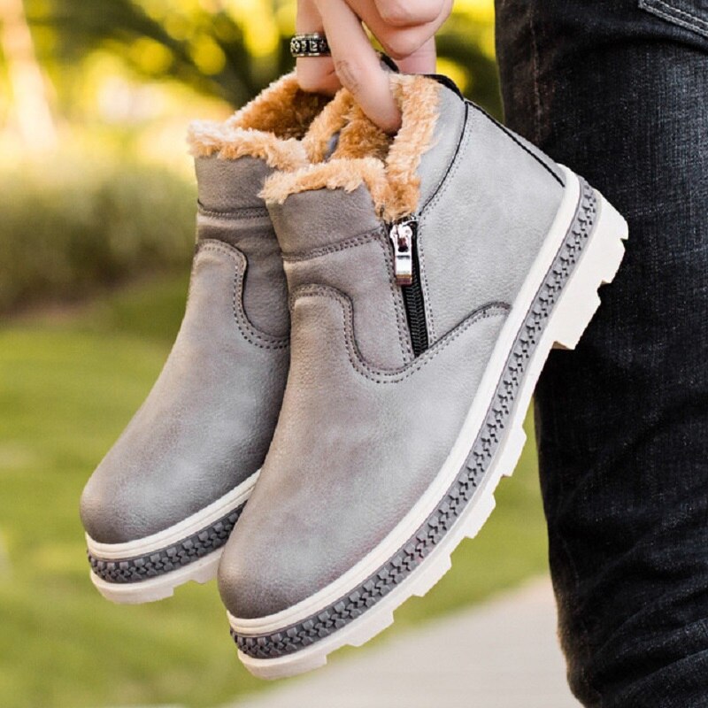 Martin boots heren winter fluwelen gevoerde warme sneeuwlaarzen outdoor tube tooling laarzen hoge laarzen