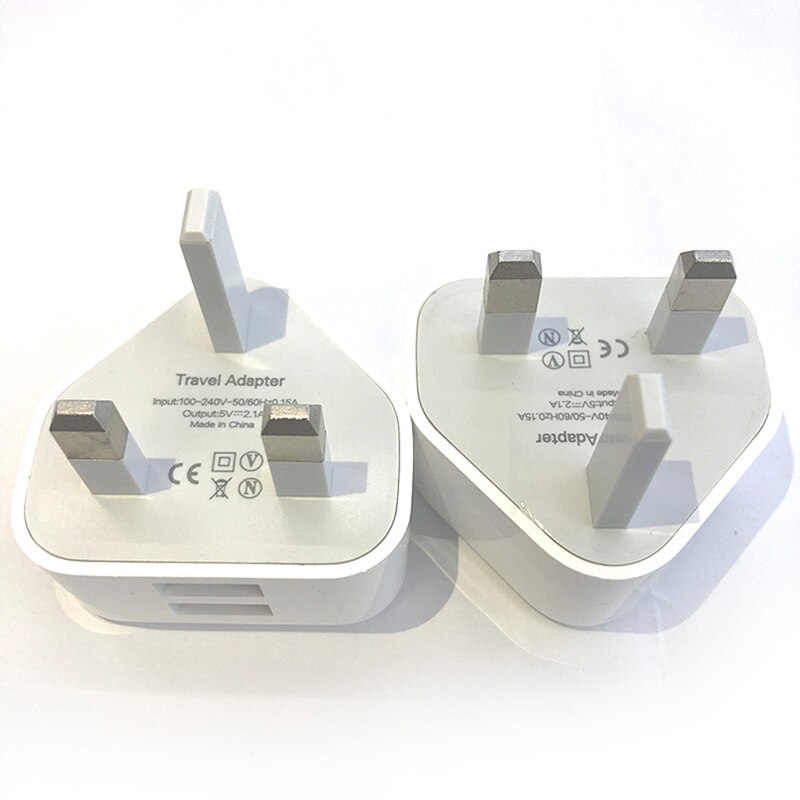 2-Port Usb Power Adapter 3 Pin Uk Plug Ac Belangrijkste Muur Oplader Voor Samsung Htc Lg