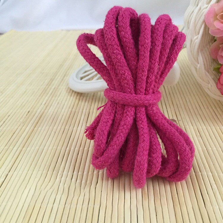 Meetee 20M 5mm gewebte Baumwolle Seil 16 Stränge Feste Schnur für Hosen Taille Starken Seil Bekleidungs Handtasche DIY handwerk handgefertigt Zubehör: RoseRed