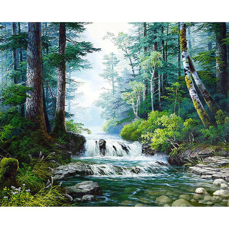 Mountain spring 5D DIY Round Diamond Painting Embroidery Drill Needlework Cross Craft Stitch Kit Home Decor Q6PE