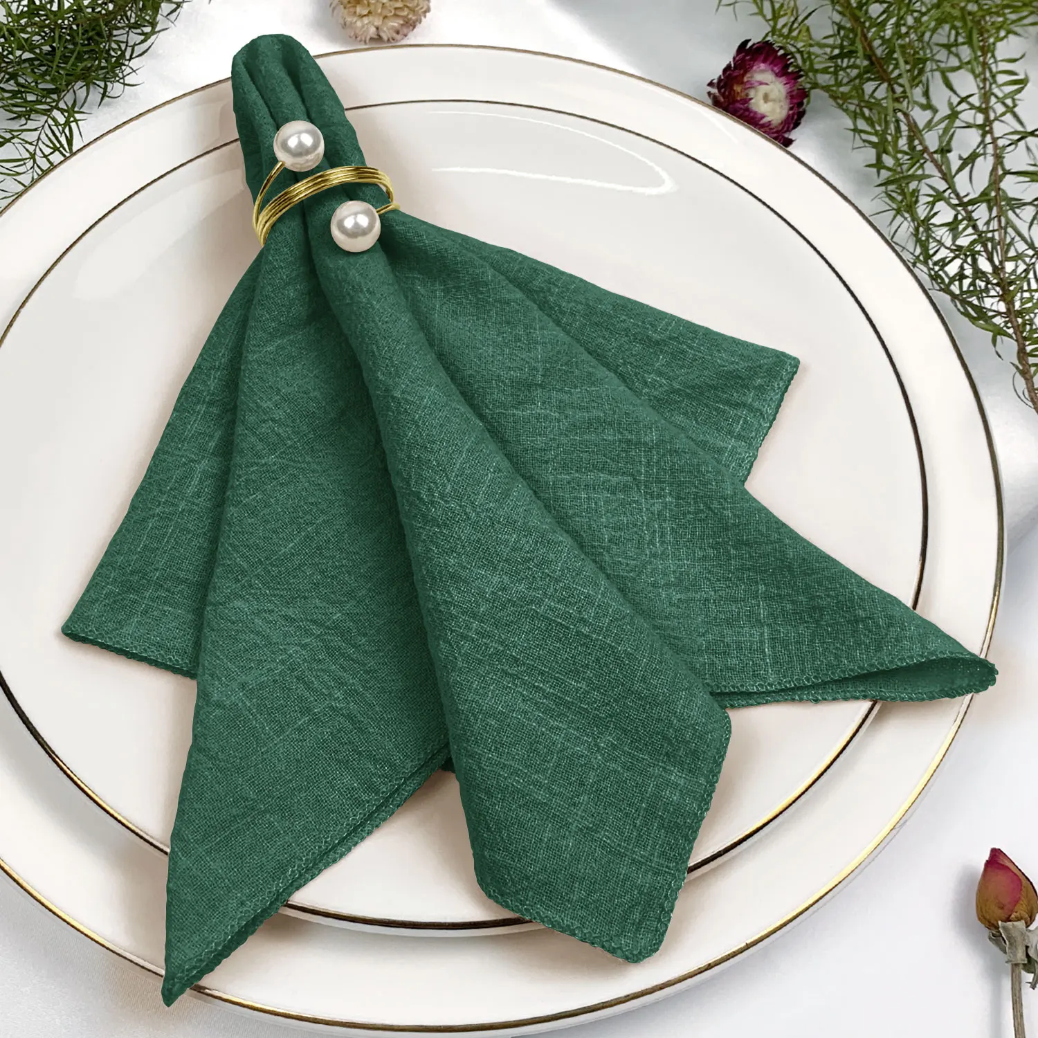 Set van 6 katoenen stoffen servetten gaas saliegroen 30x30cm voor bruiloft decoratie dagelijks gebruik diner theedoek tafel feestservetten: Paars