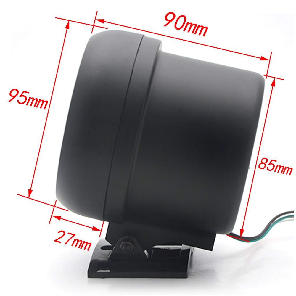 3.75&quot; 95mm Tachometer RPM Gauge White Led With Internal Shift Light Black Case