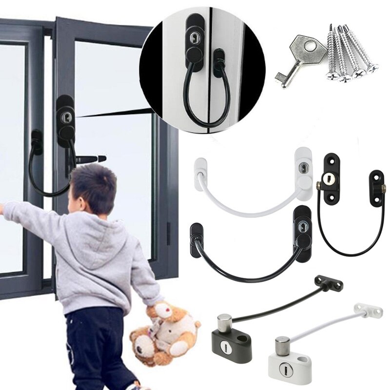 Venster Kettingslot Venster Kabel Lock Restrictor Multifunctionele Window Lock Deur Guard Voor Baby Veiligheid
