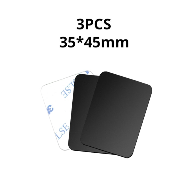 5pcs/lot Magnetic Metal Plate For Car Phone Holder Universal Iron Sheet Disk Sticker Mount Mobile Cellphone Magnet Stand: 3PCS Black 35x45