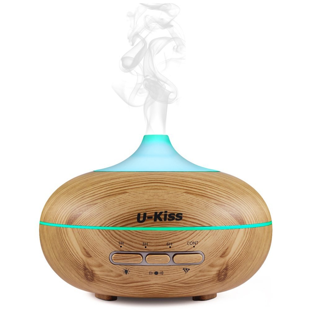 U-Kiss Ultrasone Aroma Diffuser Menselijk Lichaam Inductie Essentiële Olie Diffuser Aromatherapie Diffuser Houtnerf Humidificador