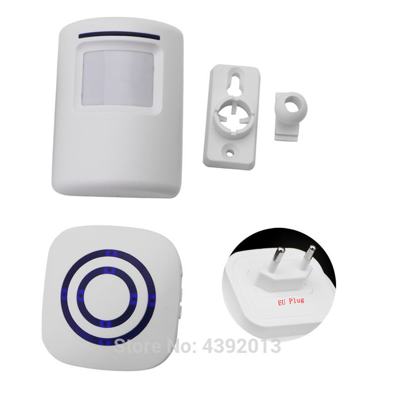 Wireless Motion Sensor Detector Gate Entry Door Bell Welcome Chime Alert Alarm EU Plug Smart Home Security Driveway Alarm