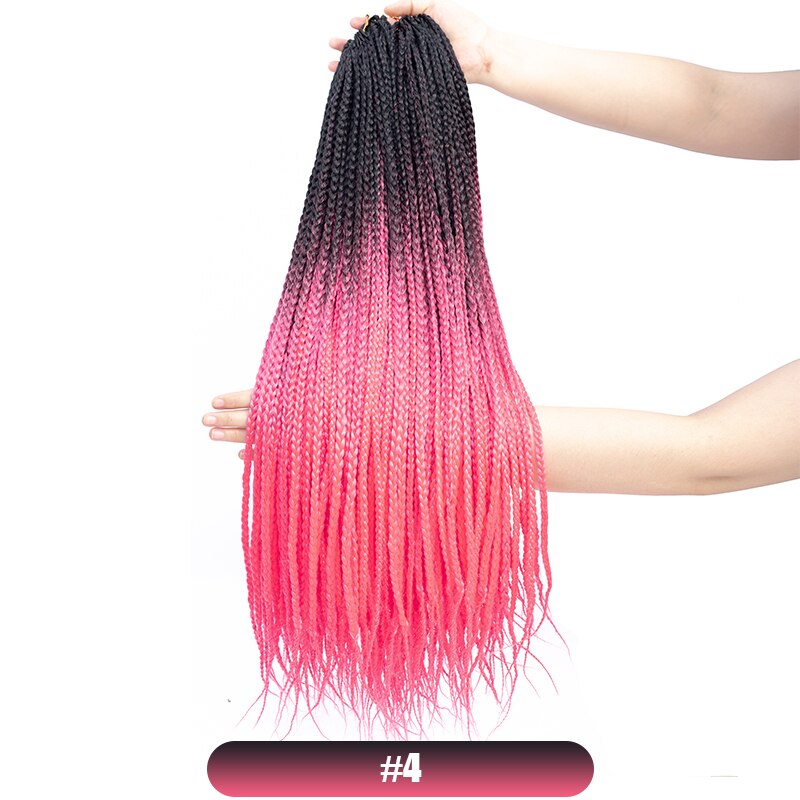 Box Braids 24Strands Senegalese Twist Braids Crochet Hair Extensions Ombre Colors 24inch Braiding Hair Youngther: black peach