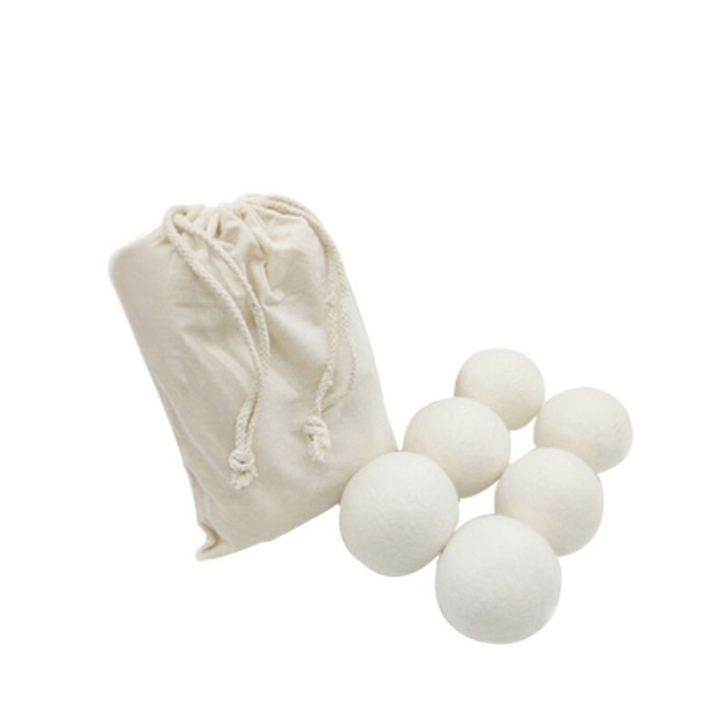 6Pcs/Lot Natural Tumble Dryer Ball Wool Dryer Ball Reusable Clothes Drying Laundry Clean Ball Laundry Fabric Softener Ball