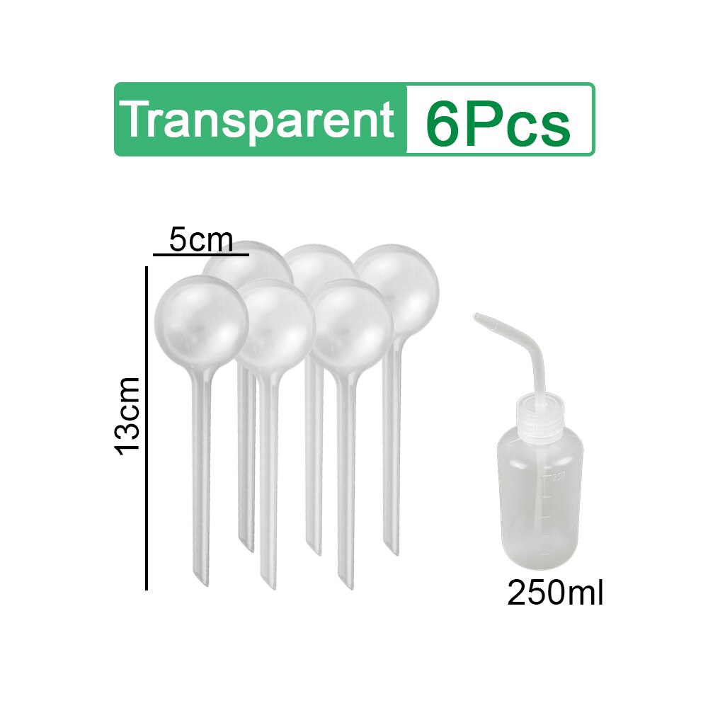 3/6pcs Plant Watering Bulb Self Watering Device Automatic Indoor Outdoor Plant Pot Bulb Globe Garden Watering System for Plant: 6 Pcs Transparent