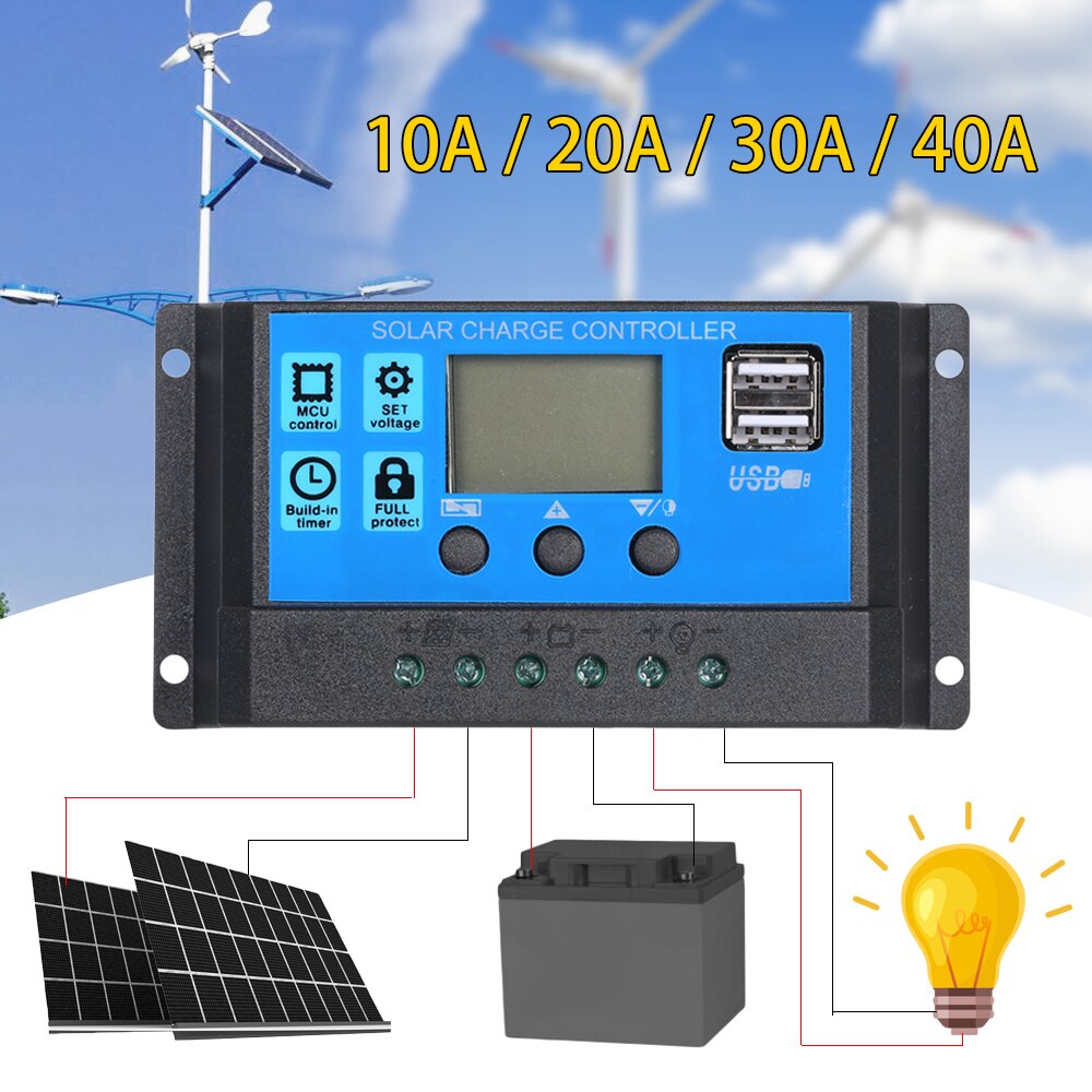 50W 5V/18V Dual Output Solar Panel with 2 USB Ports Car Charge IP65 Waterproof 12V/24V Solar Charge Controller 10/20/30/40/50A