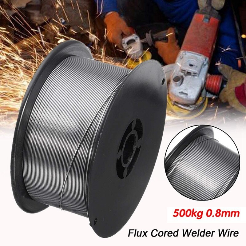1Pc 500G 0.8Mm Gasless Mig Lasdraad E71T-GS A5.20 Flux Gevulde Lasdraad Zonder Gas Voor Mig lasser Staal Tool