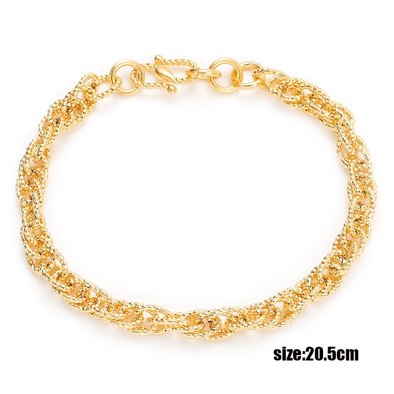 Plated 24K Gold Bracelet Multi Shape Punk Curb Cuban Chain Gold Bracelets Flowers Bangle Fox Fish Wife Fiance Collect: style-6