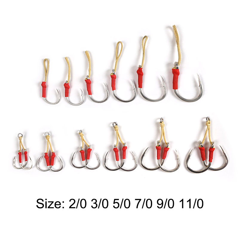 OBSESSION HK026/27 2/0-11/0 Jigging Assist Hook High Carbon Super Strength Kevlar Line Fishing Pesca Saltwater Accessories Hooks