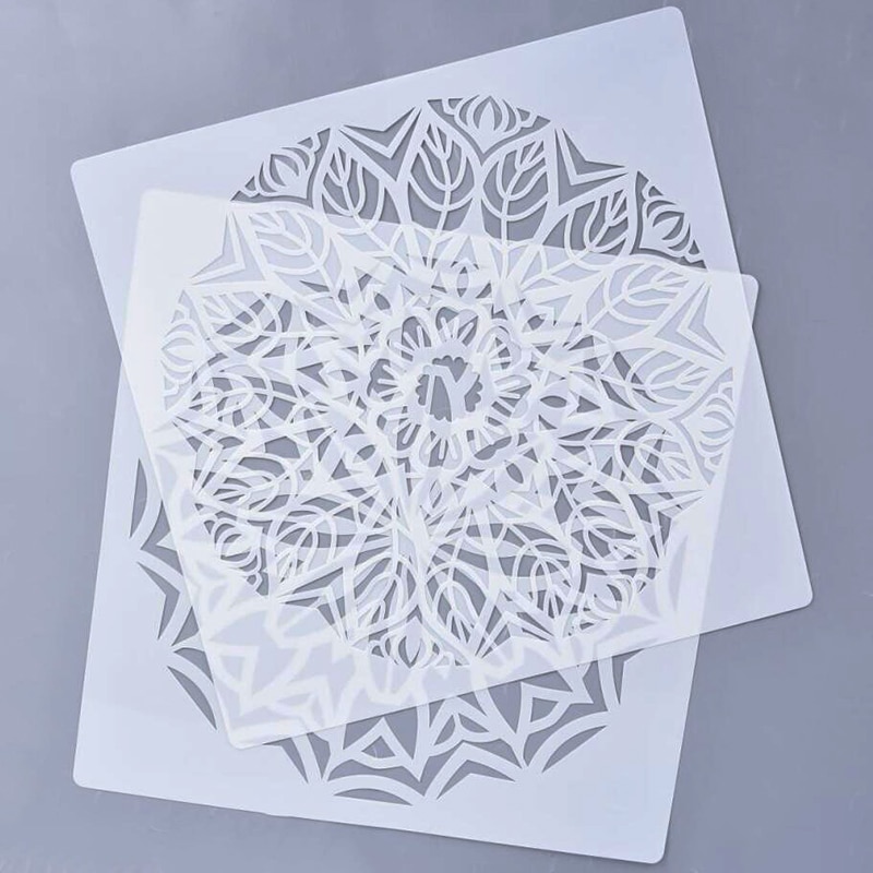30*30CM Mandala Lotus Stencil Painting Geometry Fl... – Vicedeal
