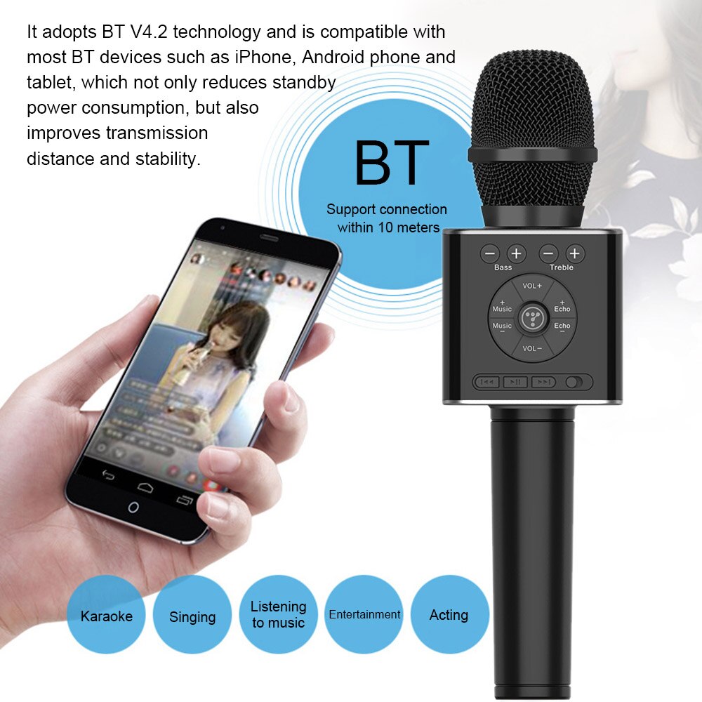 TOSING 04 Wireless Karaoke Microphone BT4.2 Speaker 2-in-1 Handheld Sing Recording Portable KTV Player for iOS/Android