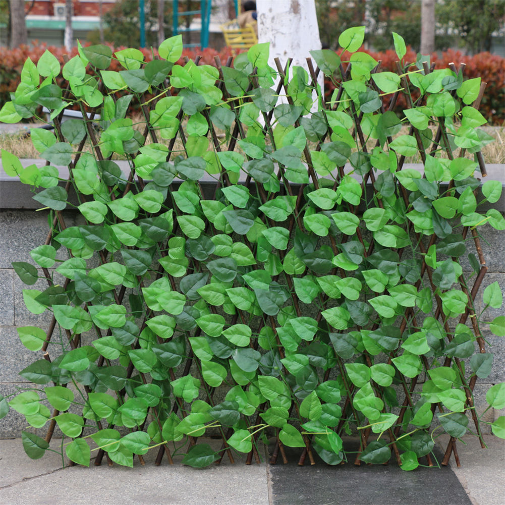 Udtrækkeligt kunstigt havehegn træ vinstokke klatrestativ havearbejde plante hegn vegetabilsk plante indretning grønne vægge 40a
