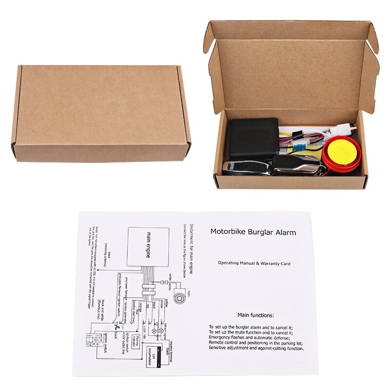 12v motorcykel scooter alarm system nøgle shell fjernbetjening 125db motorcykel anti-tyveri sikkerhed alarm beskyttelsessystem
