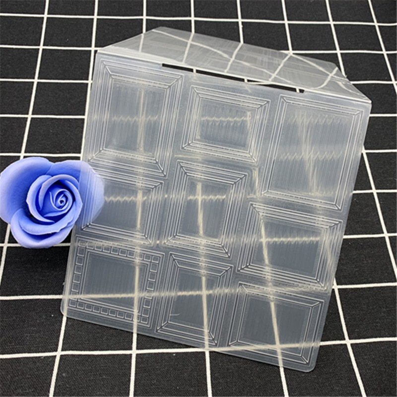 Polygon rectangle Square geometry plastic embossing folder for DIY scrapbook card envelop album frame decoration template