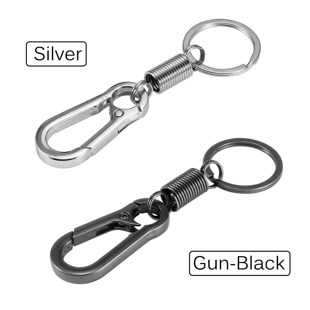 Vingtank eenvoudige, sterke karabijnhaakvormige sleutelhanger van roestvrij staal, sleutelhanger voor mannen, klimhaak, sleutelhangerringen