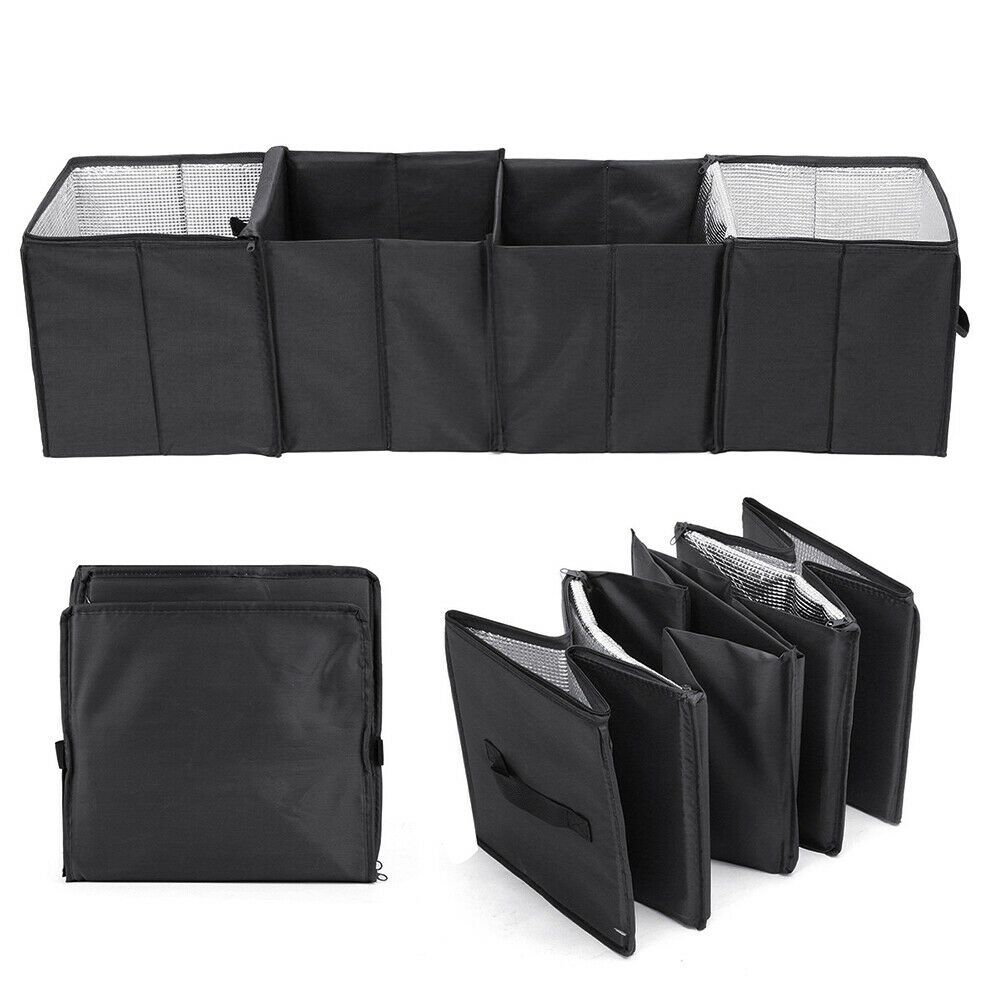 Collapsible Car Trunk Organizer Cargo Storage Van Truck Bag Foldable w/ Cool Bag