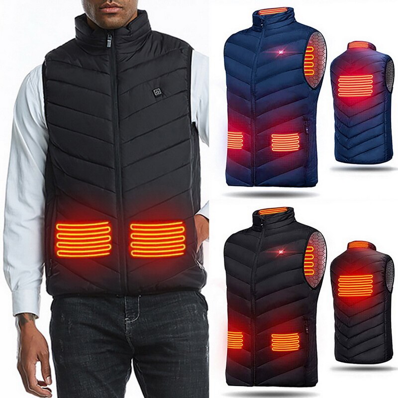 Men Heated vest Smart heating Cotton Vest USB Infrared Electric Heating Vest Women Outdoor Thermal Winter Warm Jacke