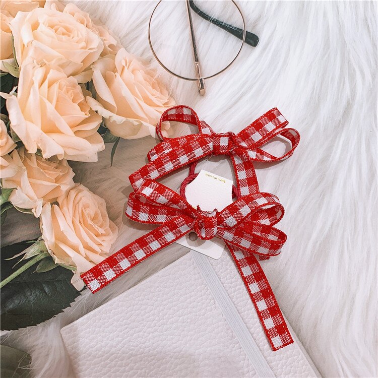 Encantador lazo de cuadros elástico cintas del pelo para bebés accesorios para el cabello niñas los niños lindos cabello desgaste chica espectáculo danza pelo herramientas: 01