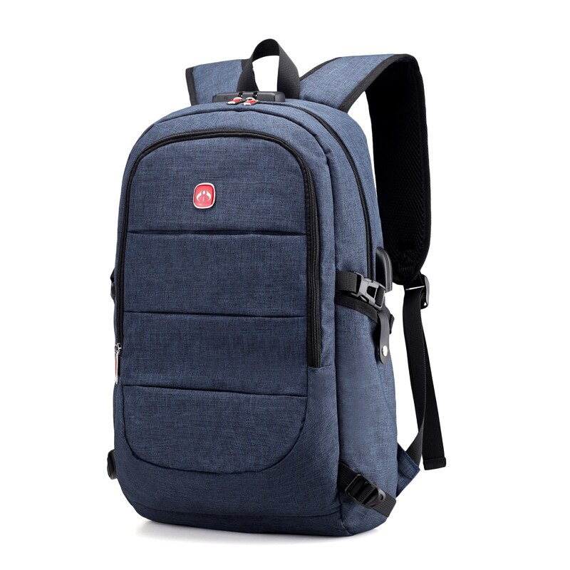 ZENBEFE Anti-Theft Backpacks With Coded Lock Backpacks Canvas School Bag For Student Bookbag USB Port Travel Rucksack Laptop Bag: Blueyao