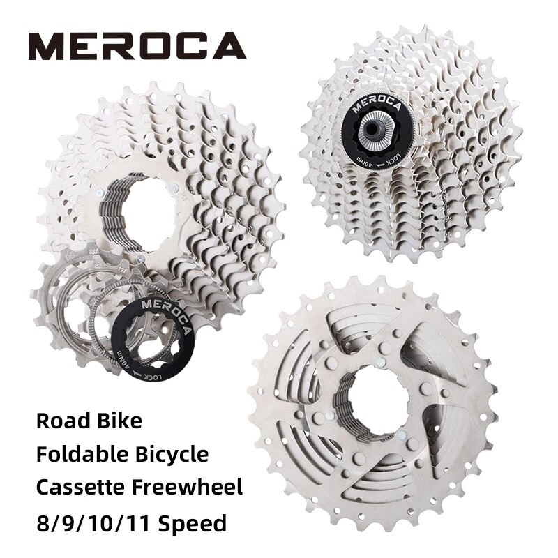 Road bike cassette 8 9 10 11speed 11T 25T 28T freewheel silver BMX cassette 8 9 10 11 speed