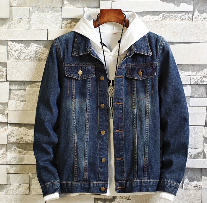 Billig vår höst man casual work wear snygg jeansjacka för män  mp1
