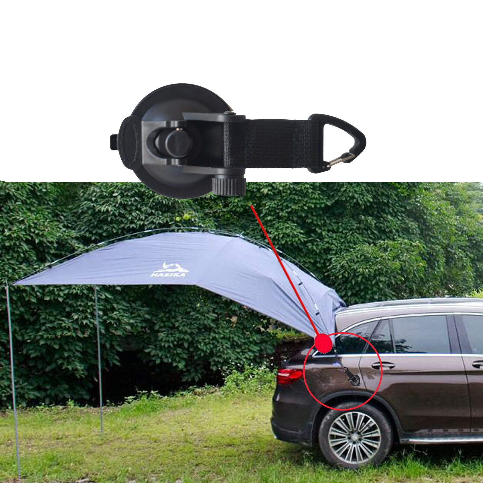 4X ventosa de anclaje de succión de alta resistencia con correa para bote de techo de coche