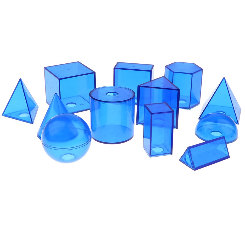 12 Pieces Geometric Solids Models - 3D Geometry Exploring Volume Shape Visual Aids Mathematics Math Educational Student Toys