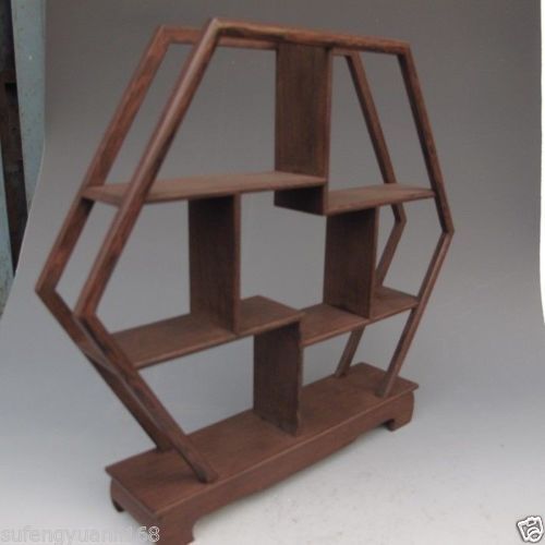 Collection orientale chinoise, étagère incurvée en bois, pentagone, révélation