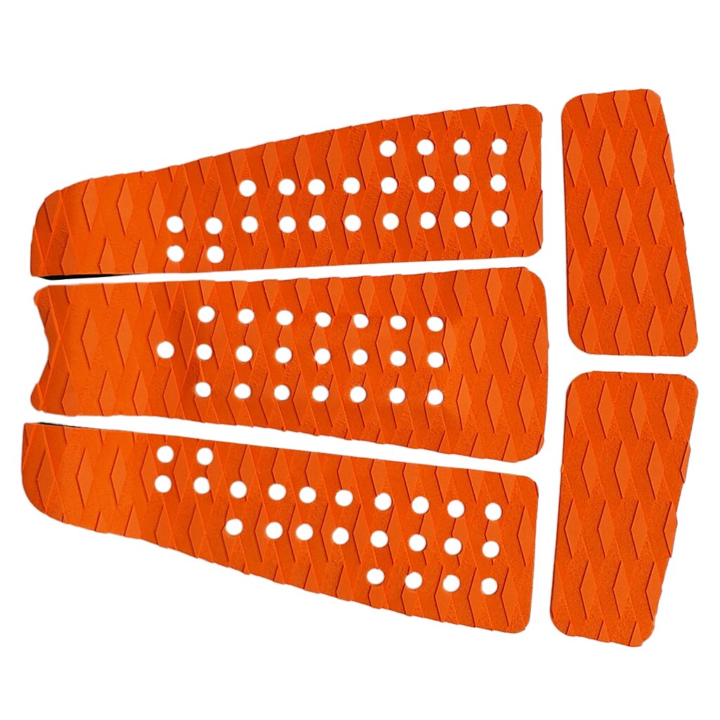 Tabla de surf EVA Premium con ranurado de diamantes, 5 piezas, SUP, agarre de la cubierta de tracción, almohadilla trasera, accesorios para deportes acuáticos, surf, 4 colores: Orange