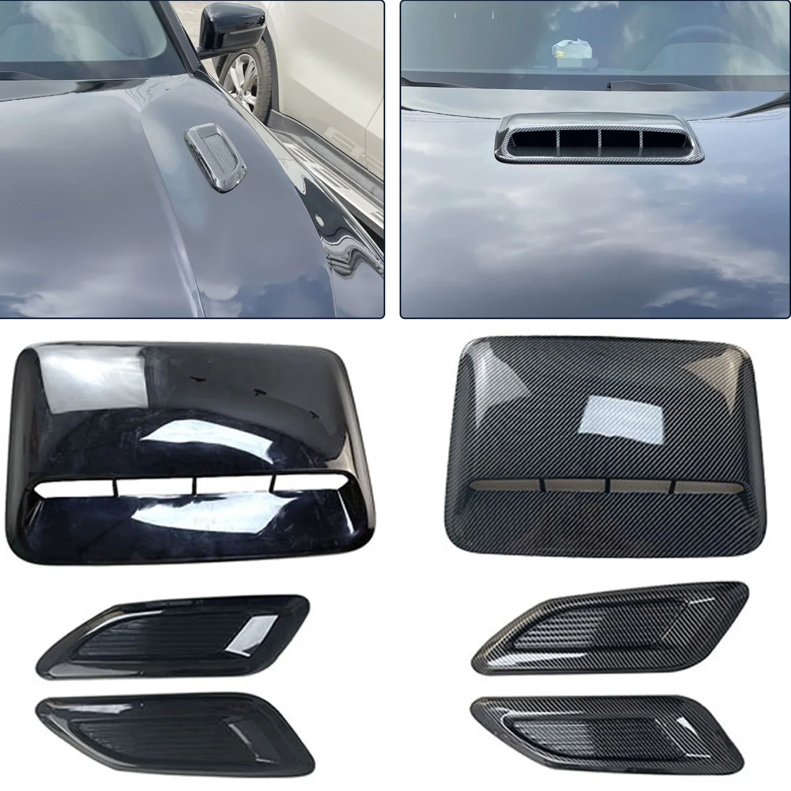 Capó de entrada de flujo de aire Universal para coche, capó de ventilación, cubierta decorativa, capó de salida de aire lateral central, accesorios exteriores para automóvil