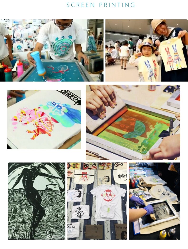 100ml Acrylic Water-Based Color Inks for Textiles Screen Printing Stencil Clothes/Cardboard/Fabric/Paper Pigment DIY Paints Tool