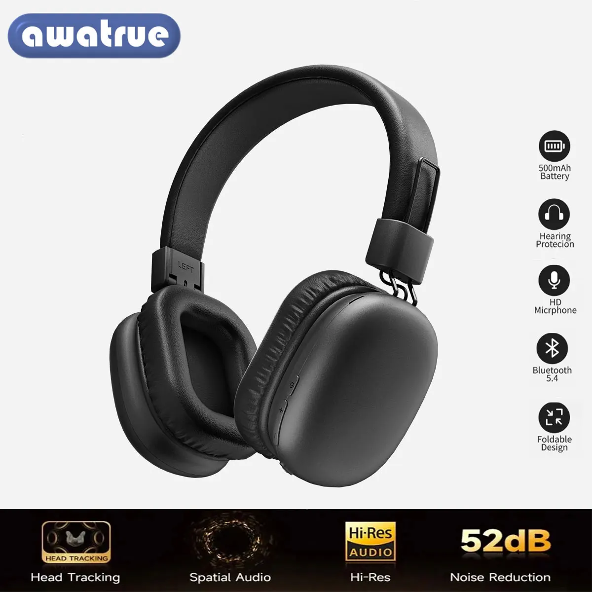 Børnehovedtelefoner med dobbelte trådløse hovedtelefoner og øretelefoner bluetooth 5.4 hi-- opløsningslyd ver-ear-headset med indbygget hd-mikrofon med lav latenstid