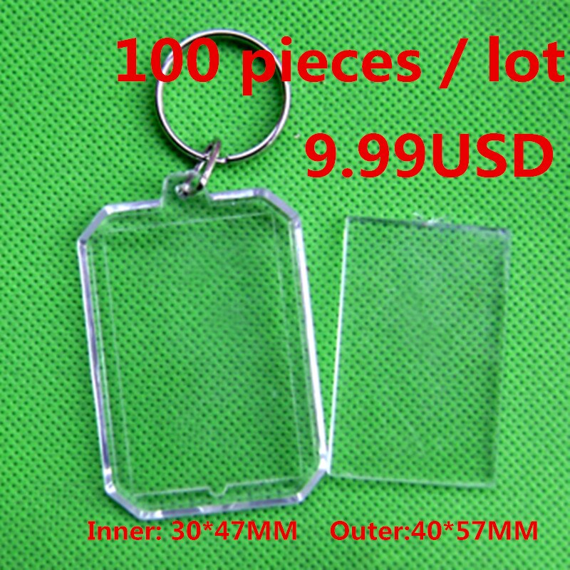 DIY promotional openable square acrylic photo frame keychain